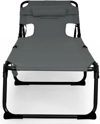 Beach Chaise Lounge Chair with Hole for Face,  for Outdoor Backyard Poolside