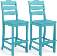 Tangkula Patio HDPE Barstool | Outdoor High Top Bar Chair w/Backrest & Footrest (1/2/4)