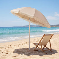 Tangkula 7FT Beach Umbrella with Fringe