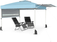 Tangkula 10x17 Ft Pop Up Canopy with Center Lock & 2 Adjustable Awnings