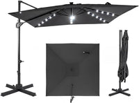 Tangkula 10ft Patio Umbrella with Solar Lights