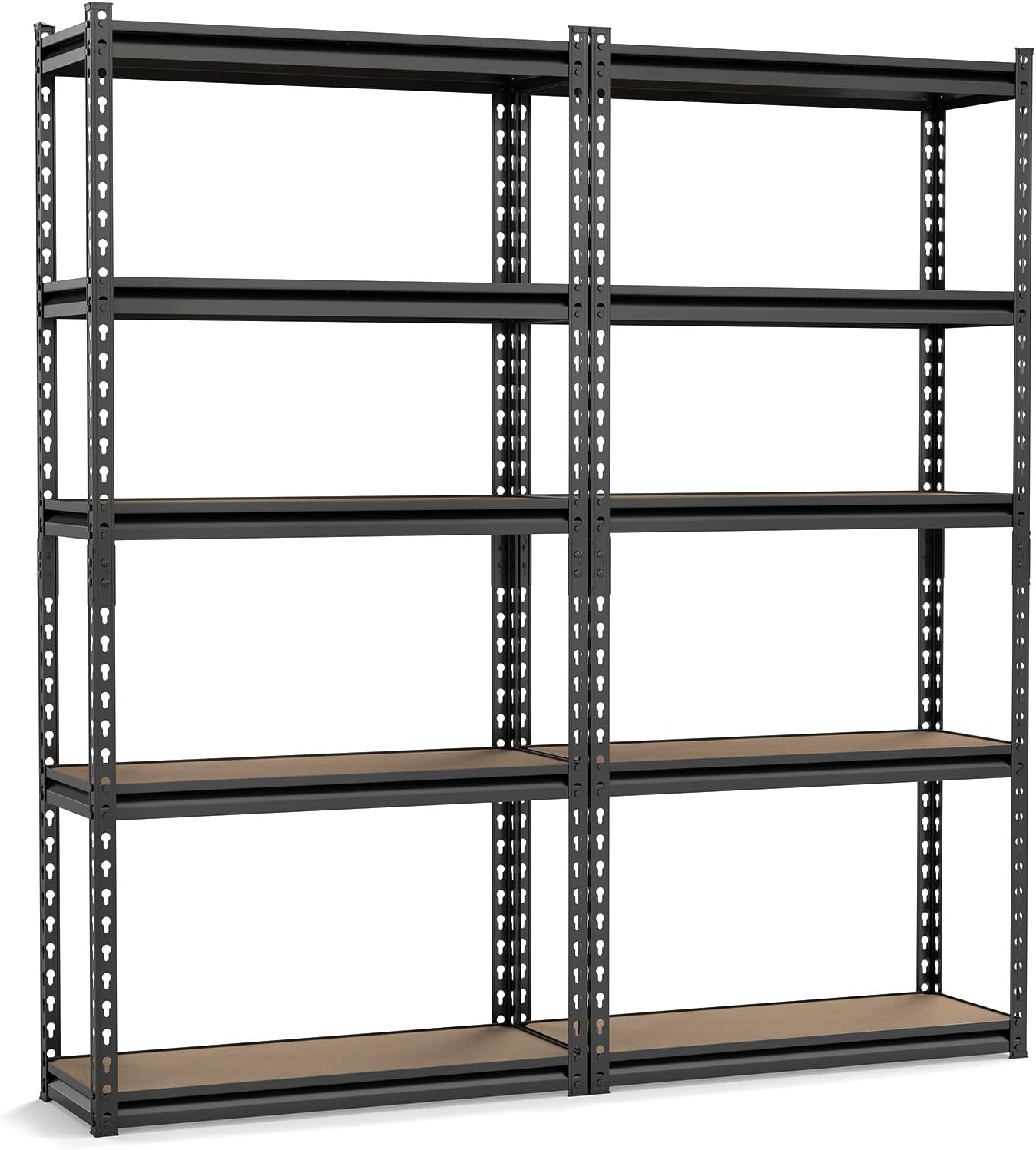 Tangkula 5-Tier Metal Storage Shelves with Adjustable Racks (1/2/3/4)