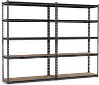 Tangkula 5-Tier Heavy Duty 2200 LBS Metal Storage Organizer Rack (1/2/3/4)