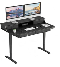 Tangkula 55-Inch Electric Standing Desk with 4 Storage Drawers & Monitor Stand