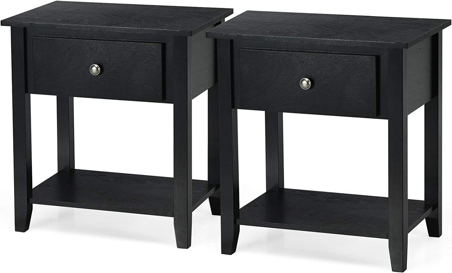 Tangkula End Table with Drawer, Nightstand w/Drawer and Storage Shelf