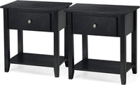 Tangkula End Table with Drawer, Nightstand w/Drawer and Storage Shelf