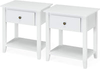 Tangkula End Table with Drawer, Nightstand w/Drawer and Storage Shelf