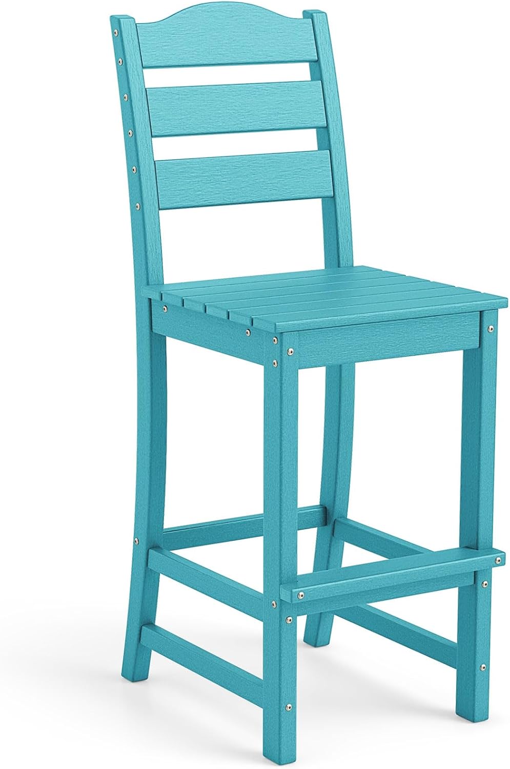 Tangkula Patio HDPE Barstool | Outdoor High Top Bar Chair w/Backrest & Footrest (1/2/4)