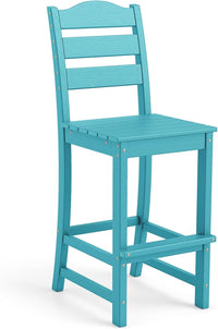 Tangkula Patio HDPE Barstool | Outdoor High Top Bar Chair w/Backrest & Footrest (1/2/4)