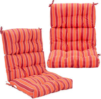 Patio High Back Chair Cushion, Tufted Chair Seat Pads with Non-Slip String Ties