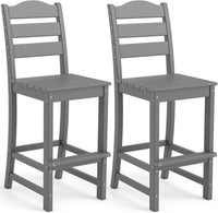 Tangkula Patio HDPE Barstool | Outdoor High Top Bar Chair w/Backrest & Footrest (1/2/4)