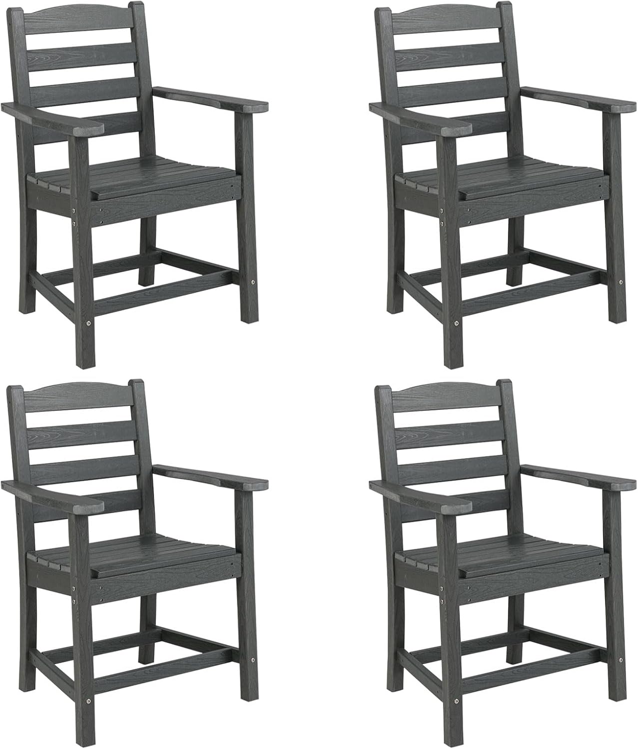 Tangkula HDPE All Weather Outdoor Chair w/Curved Seat (2/4)