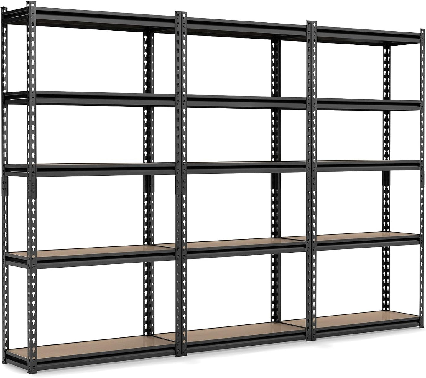 Tangkula 5-Tier Metal Storage Shelves with Adjustable Racks (1/2/3/4)