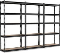 Tangkula 5-Tier Metal Storage Shelves with Adjustable Racks (1/2/3/4)