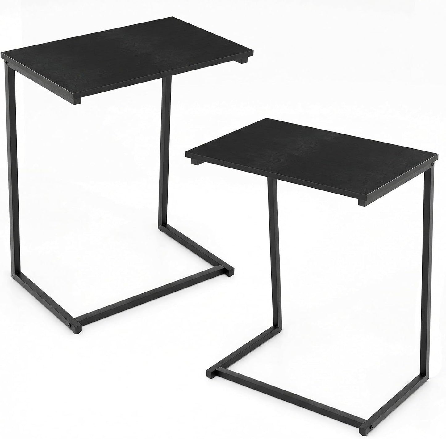Tangkula Table d'appoint en C avec plateau de lit et cadre en métal