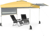 Tangkula 10x17 Ft Pop Up Canopy with Center Lock & 2 Adjustable Awnings
