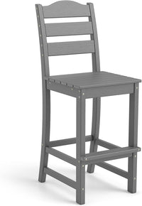 Tangkula Patio HDPE Barstool | Outdoor High Top Bar Chair w/Backrest & Footrest (1/2/4)