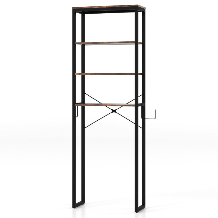 4-Tier Freestanding Over the Toilet Storage Rack-Rustic