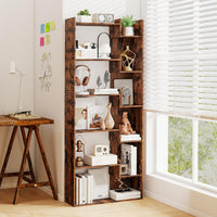 Tangkula 6-Tier Bookshelf | 64”H Tall Open Bookcase with Anti-Tip Kits (1/2)
