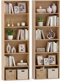 Tangkula Bibliothèque à 6 niveaux, étagère autoportante de 178 cm de hauteur avec 6 étagères ouvertes