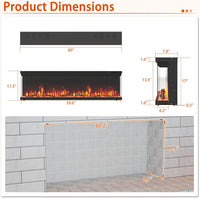 Tangkula 36/40/50/60 Inches 3-Sided Electric Fireplace Insert
