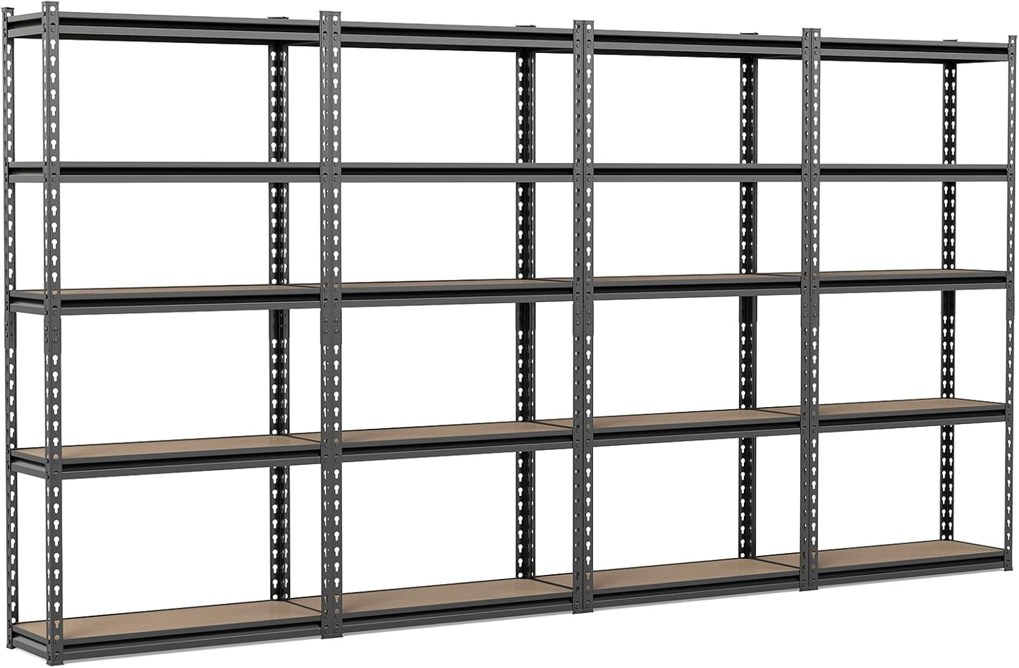 Tangkula 5-Tier Metal Storage Shelves with Adjustable Racks (1/2/3/4)