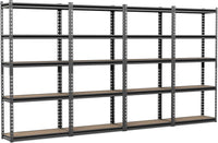 Tangkula 5-Tier Metal Storage Shelves with Adjustable Racks (1/2/3/4)