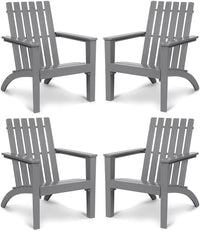 Adirondack Chair Acacia Wood Outdoor Armchairs - Tangkula