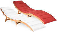 Tangkula Folding Patio Lounge Chair, Solid Eucalyptus Wood Sun Lounger Chair