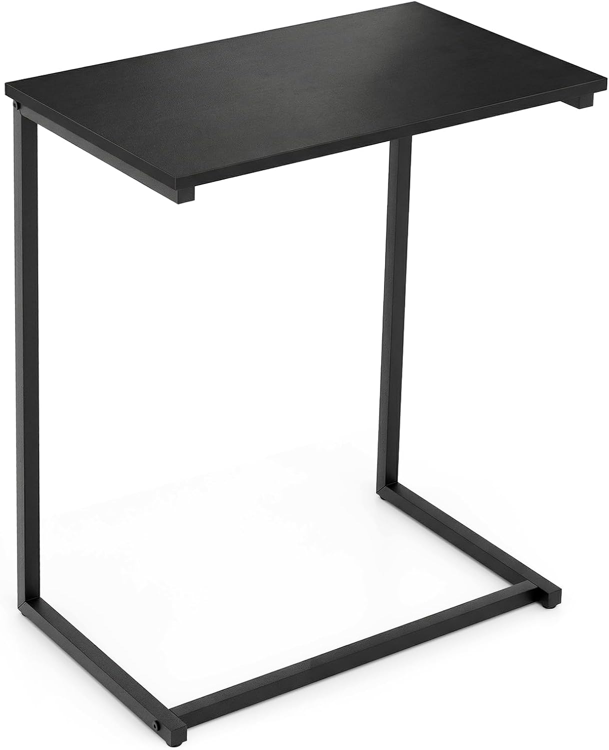 Tangkula Table d'appoint en C avec plateau de lit et cadre en métal