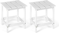 Tangkula Square Outdoor Side Table, Adirondack Table, Outdoor Indoor Chairside End Tables