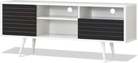 Tangkula Mid-Century Modern TV Stand for TVs up to 65 Inch, Wooden TV Console Table with Storage Shelves