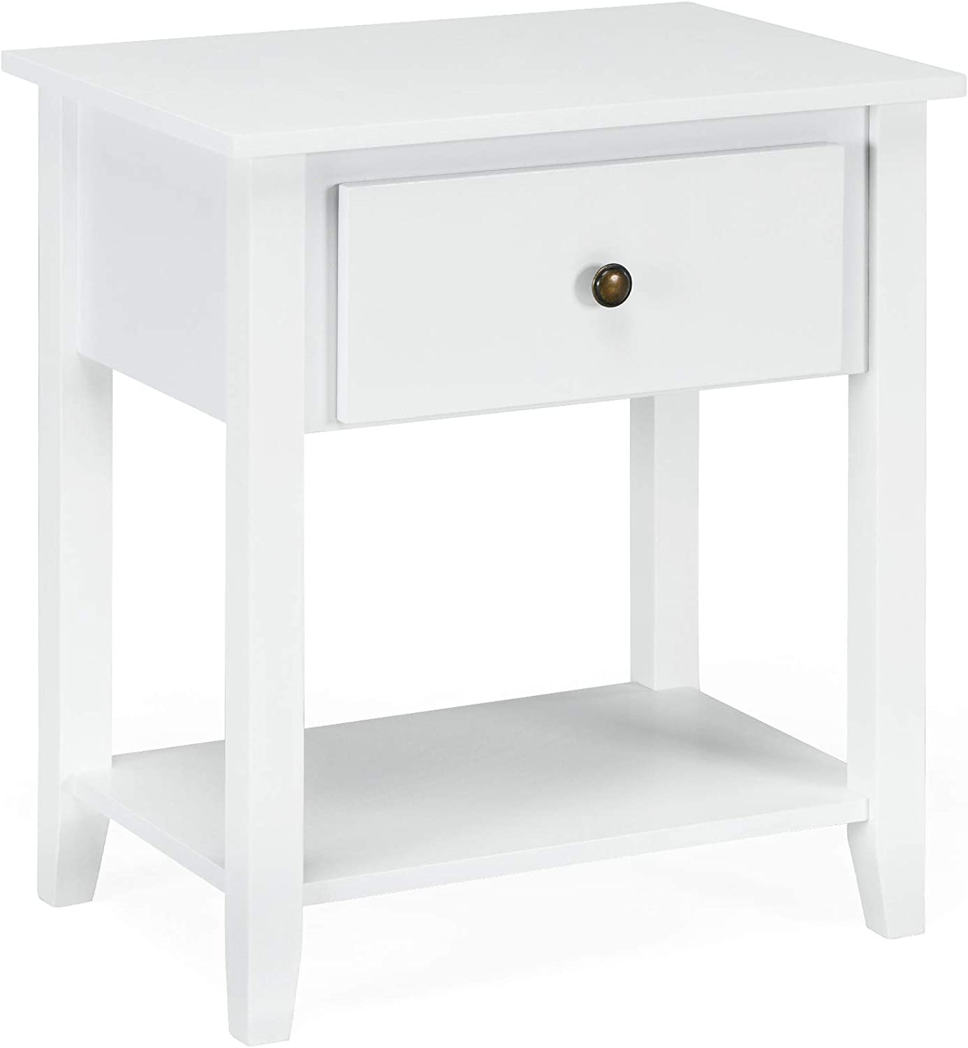 Tangkula End Table with Drawer, Nightstand w/Drawer and Storage Shelf