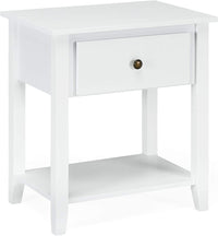 Tangkula End Table with Drawer, Nightstand w/Drawer and Storage Shelf