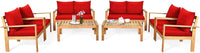 Tangkula Outdoor Conversation Sofa and Table Set with Water Resistant Cushions