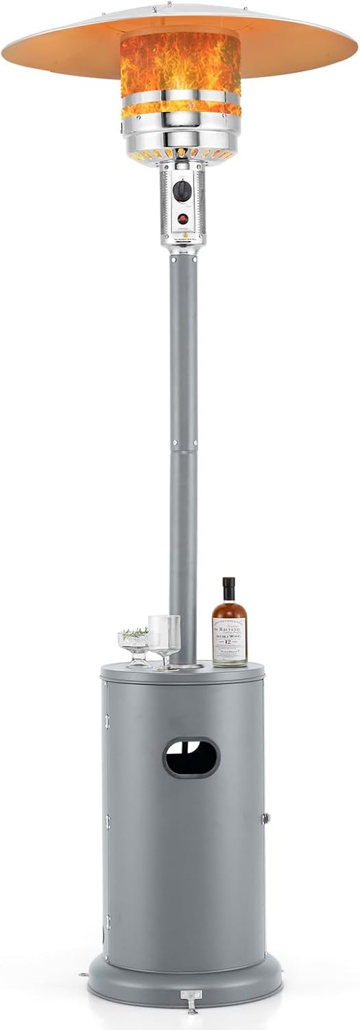 Tangkula 50,000 BTU Propane Outdoor Heater, Patio Heater with Strengthened Stainless Steel Burner