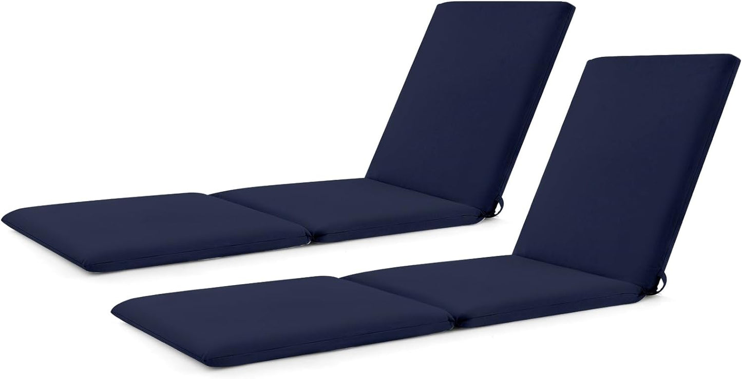 Tangkula 72” x 23” Chaise Lounge Cushion, Tri-Fold Lounger Pad with Hook & Loop Fasteners