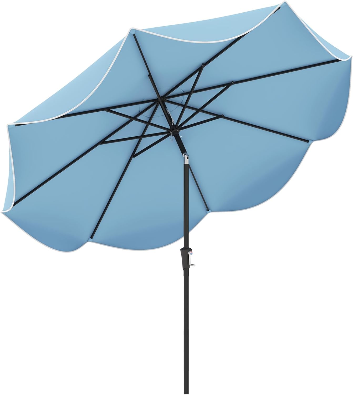 Tangkula 9Ft Patio Umbrella, Outdoor Umbrella with Crank Handle, Push Button Tilt, 2-Tier Beach Umbrella with Sun-Protective Canopy