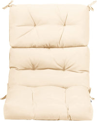 Patio High Back Chair Cushion, Tufted Chair Seat Pads with Non-Slip String Ties