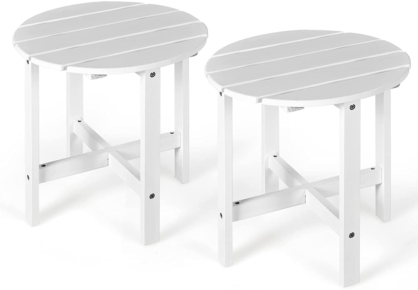 Round Outdoor Side Table, 18 Inch, for Lawn Garden Balcony Backyard Living Room