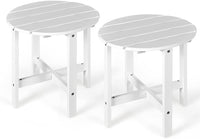 Round Outdoor Side Table, 18 Inch, for Lawn Garden Balcony Backyard Living Room