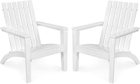 Adirondack Chair Acacia Wood Outdoor Armchairs - Tangkula