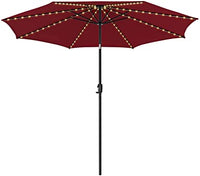 TANGKULA 10FT Solar Umbrella, Patio Umbrella with 112 LED Lights