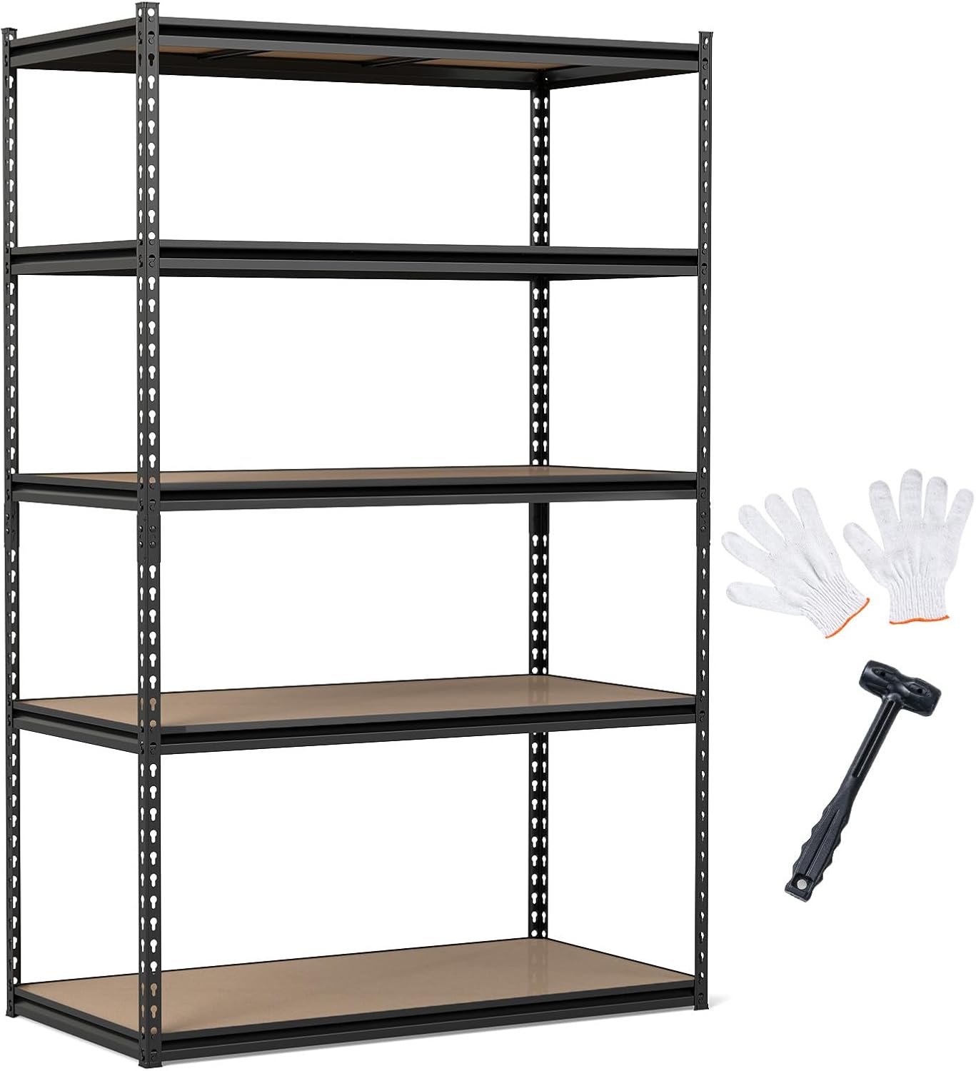 Tangkula 5-Tier Metal Storage Shelves with Adjustable Racks (1/2/3/4)