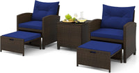 Tangkula Outdoor Chaise Lounge, Patio Wicker Lounge Chair w/ 4-Level Backrest, Heavy-Duty Metal Frame
