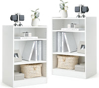 Tangkula 3 Tier Bookcase, Floor Standing Open Bookshelf with 18-Position Adjustable Shelves