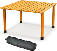 Tangkula Folding Table, Portable Picnic Table with Roll-up Tabletop, Carrying Bag
