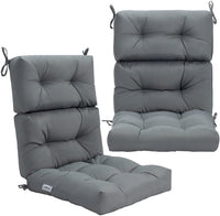 Patio High Back Chair Cushion, Tufted Chair Seat Pads with Non-Slip String Ties