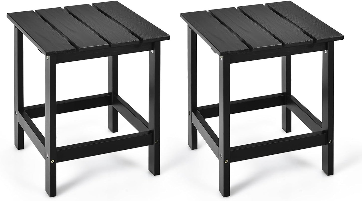 Tangkula Square Outdoor Side Table, Adirondack Table, Outdoor Indoor Chairside End Tables