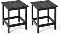 Tangkula Square Outdoor Side Table, Adirondack Table, Outdoor Indoor Chairside End Tables